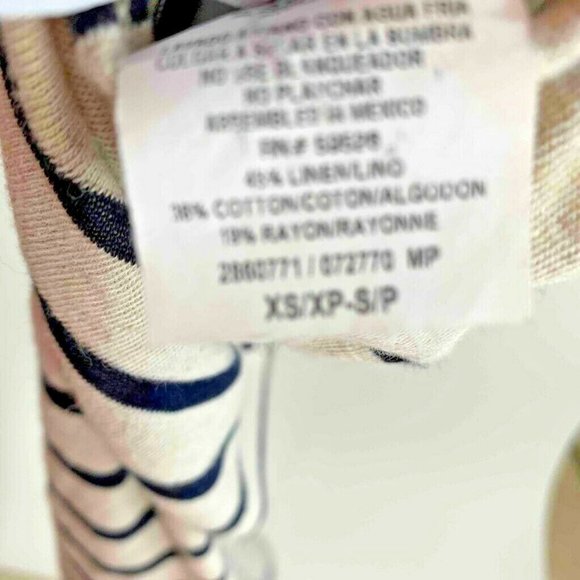 Becca Women's Tank Dress White Navy Stripe High Low Keyhole Back Tie Knot Hem XS - Picture 9 of 9